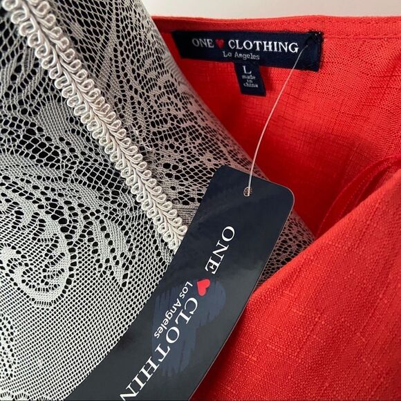 One love clothing - NWT - Coral Button down blouse - Picture 6 of 8